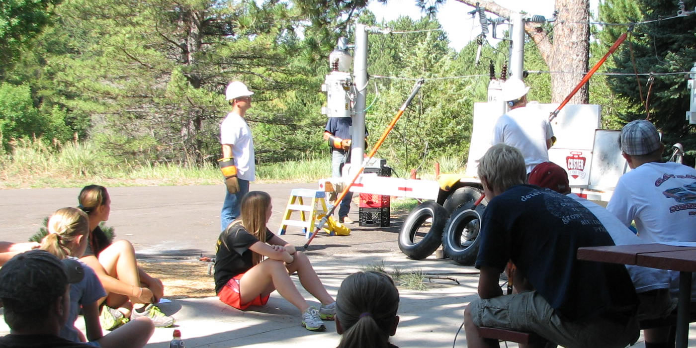 Safety demo at camp